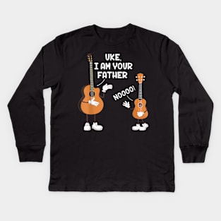 Cute Uke I Am Your Father Ukulele Guitar Music Father'S Day Kids Long Sleeve T-Shirt